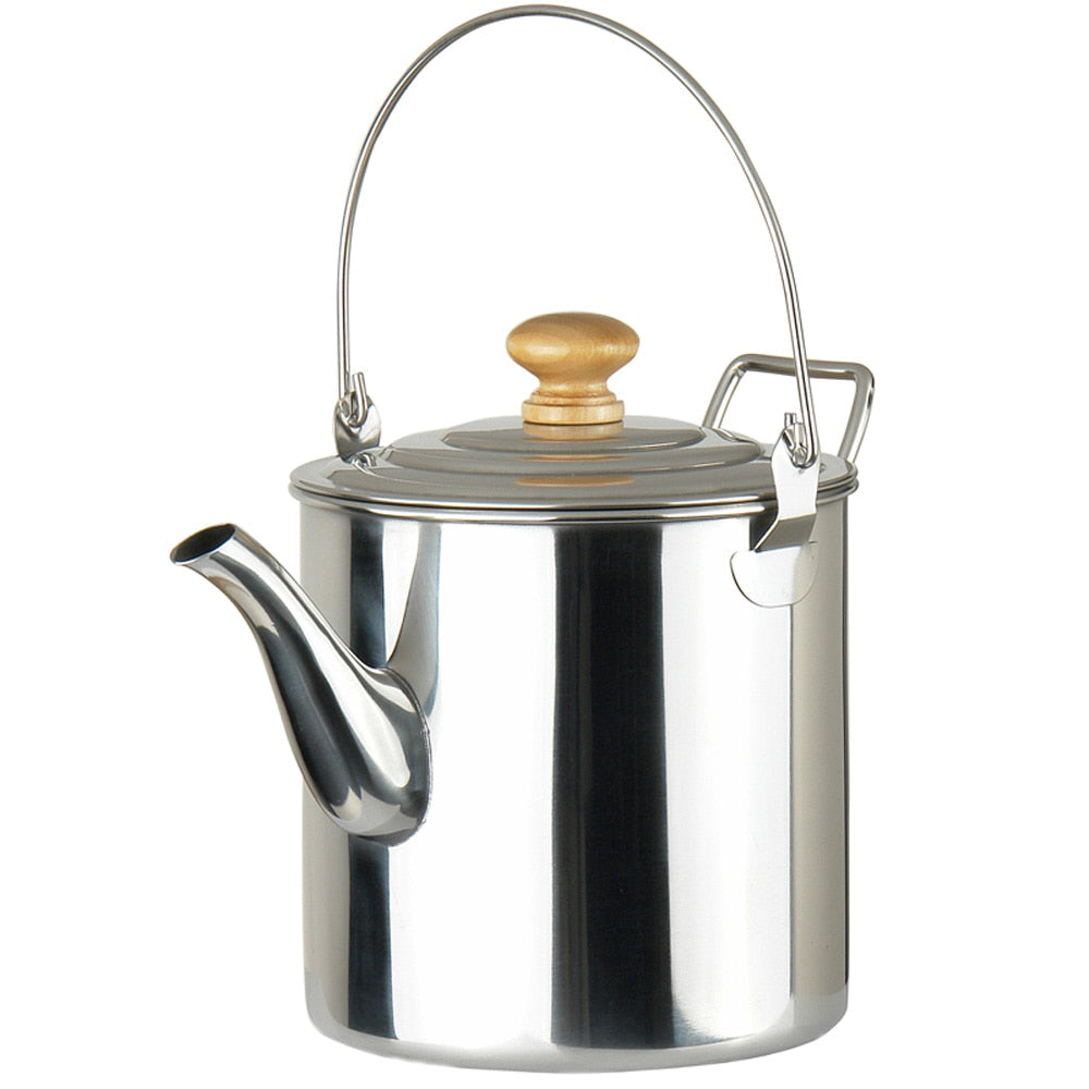 Outdoor Camping Pot Stainless Steel Tea Coffee Cooking Pot Kettle