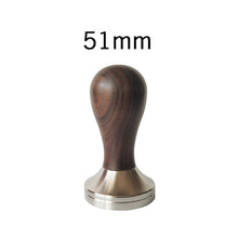 Load image into Gallery viewer, 304 Stainless Steel Base Chacate Preto Wood Handle Tamper Coffee Powder Hammer 51mm Customized Coffee Accessories
